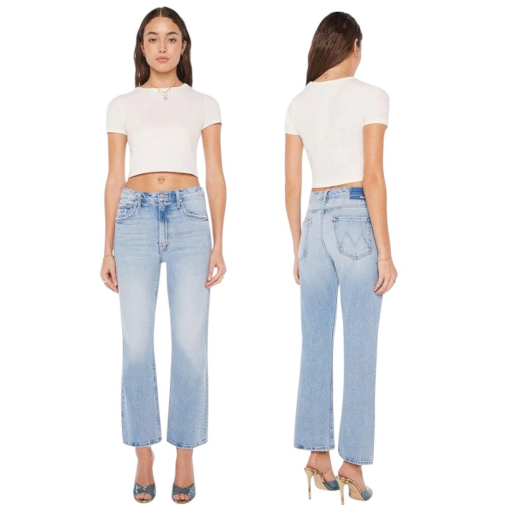 Mother Superior The Scooter Ankle Flared Jeans Blue High Rise Size 30